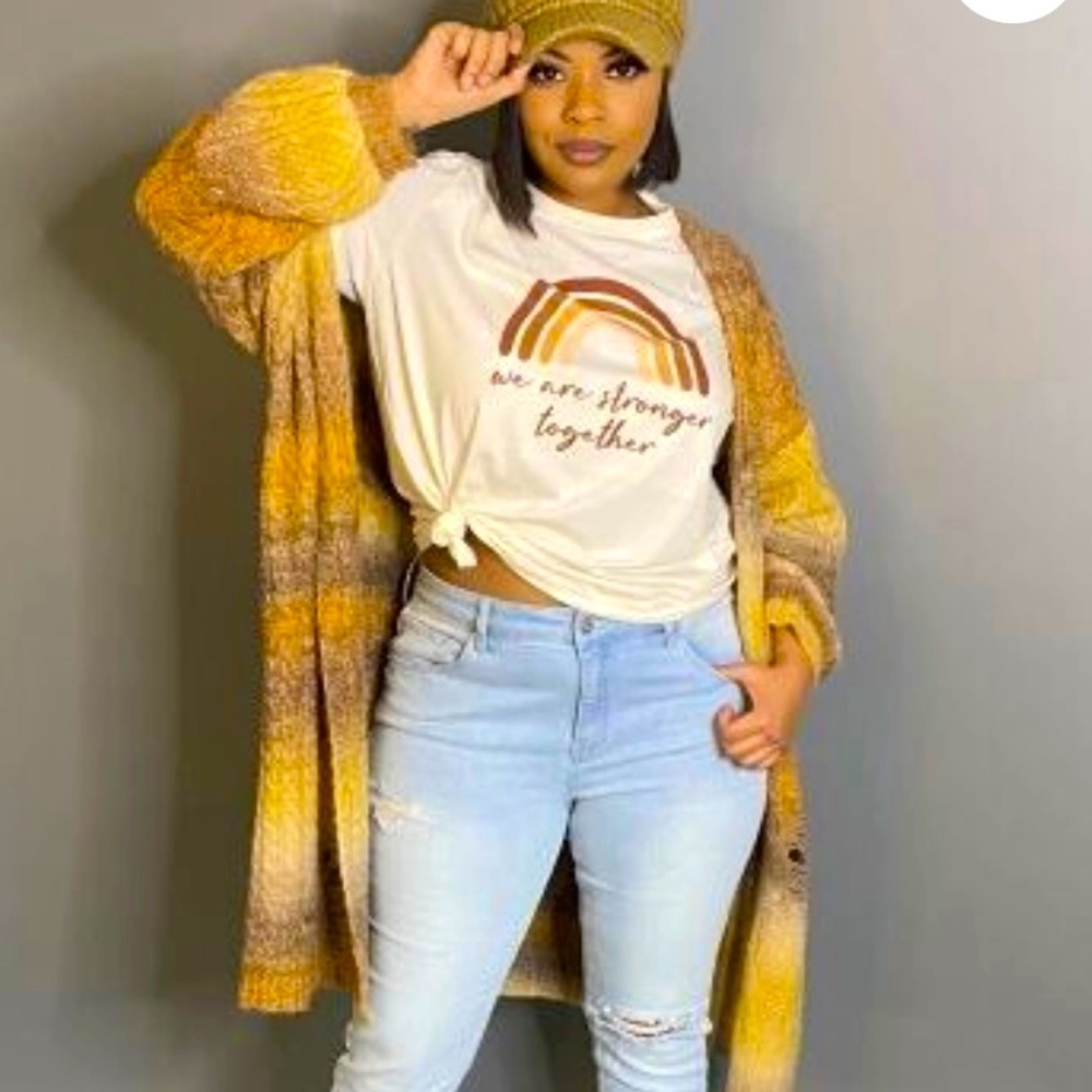 Ombré distressed cardigan